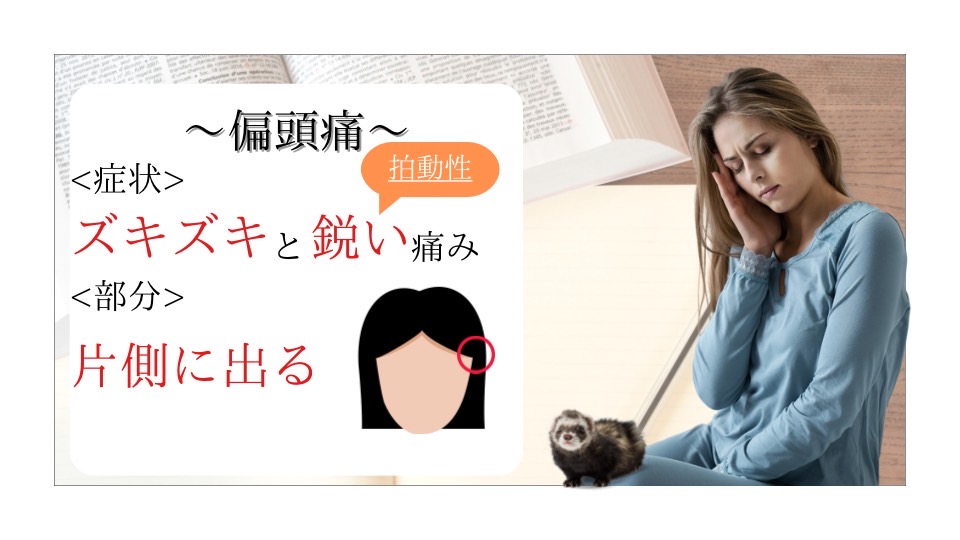 片頭痛の特徴を示すイメージ