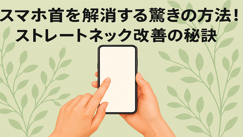 スマホ首を解消する驚きの方法！ストレートネック改善の秘訣