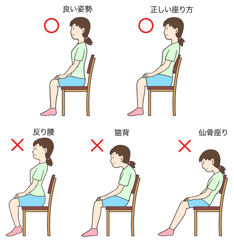 腰に負担がかかりにくい座り方