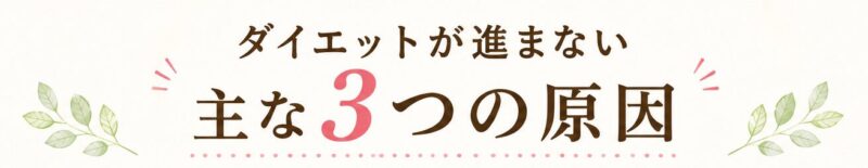 ダイエットが進まない主な原因